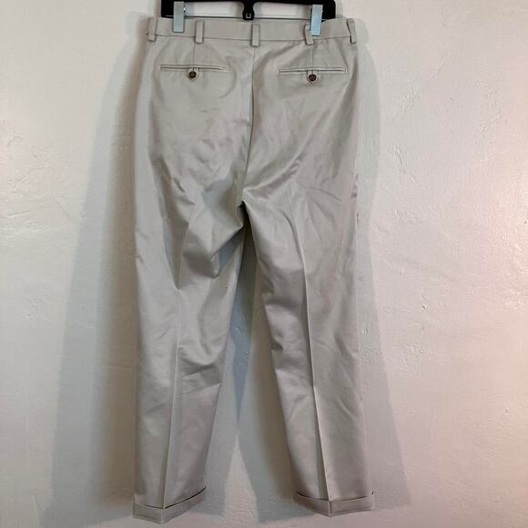 Roundtree & York Tan Cream Boxy Straight Leg Dress Pants Trousers - Picture 3 of 4